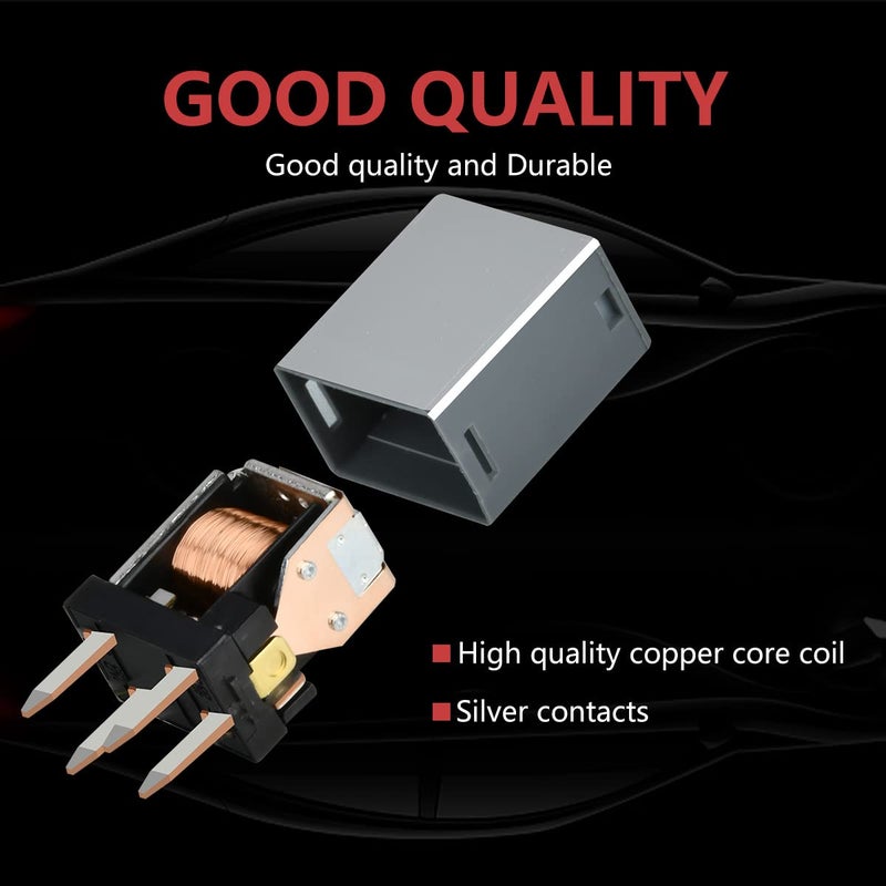 JOINAP 4 Pack High Power 4 Pin Fuse Box Relay # 13500114/8385 Compatible for GM Gray - Image 4